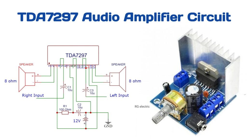 TDA7297 IC Stereo Audio Amplifier Dual-Bridge Circuit