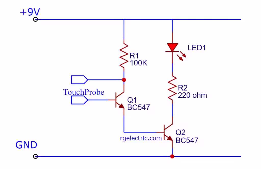Simple Bc547 touch senser circuit