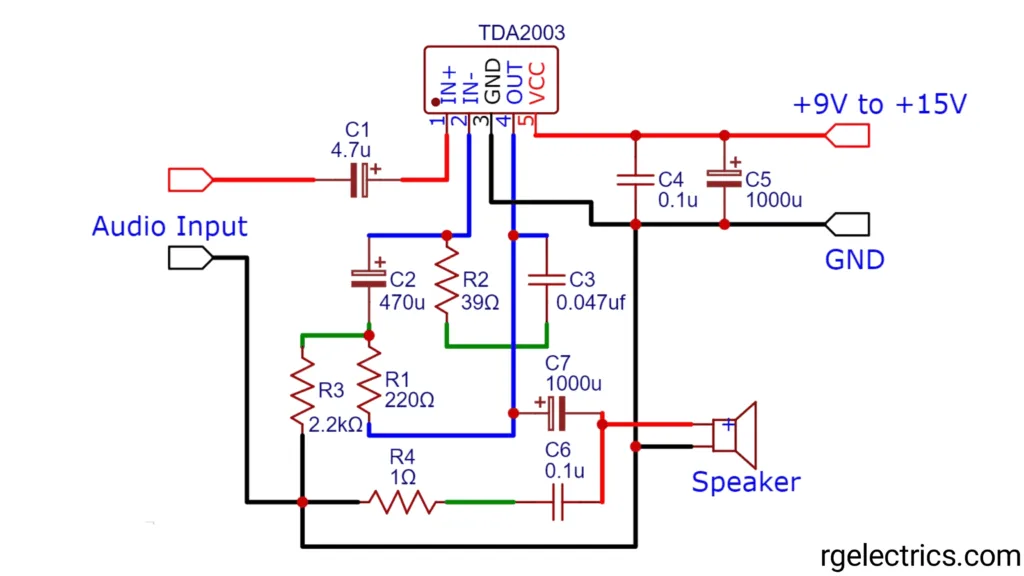tda2003 audio amplifier circuit
