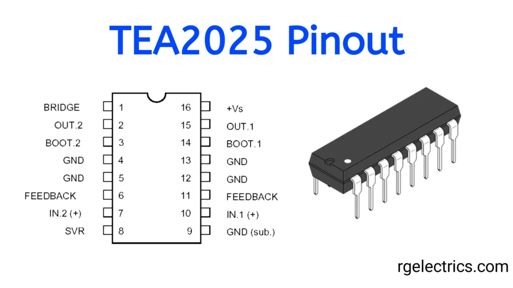 5x TEA2025B DIP-16 Audio Amplifier IC By ST (New, TEA2025 Replacement)
