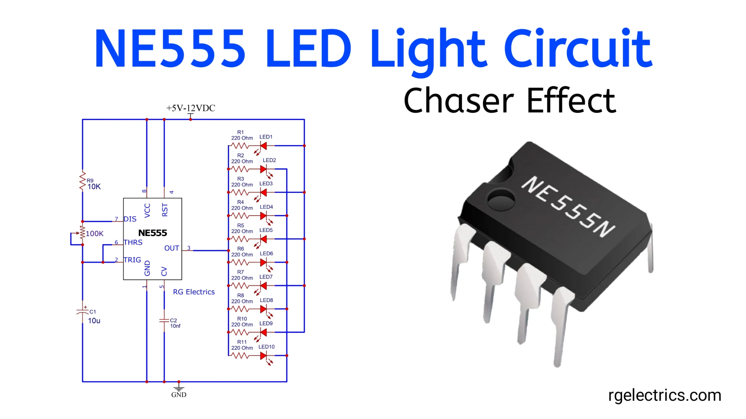 ne555 led light circuit