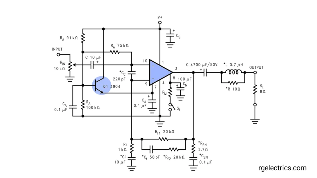 LM3886 IC 68W Audio Amplifier Circuit