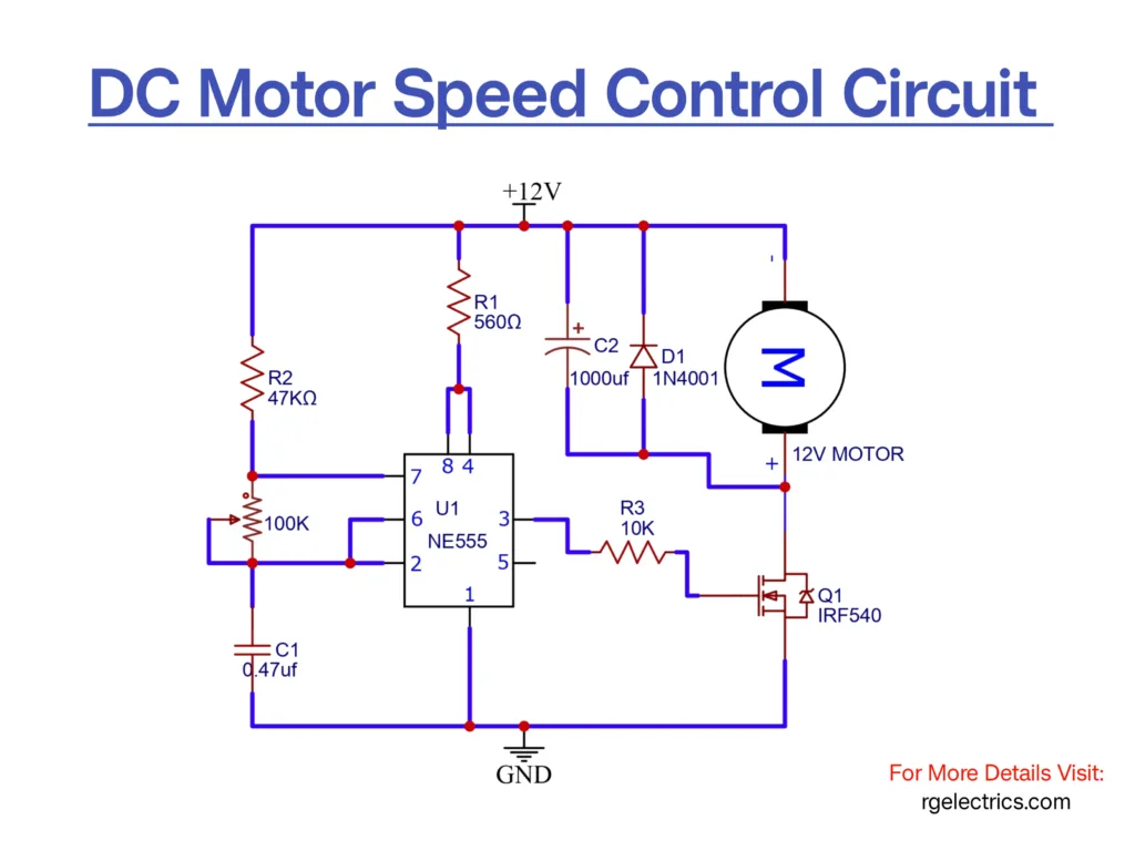 DC motor speed control circuit diagram