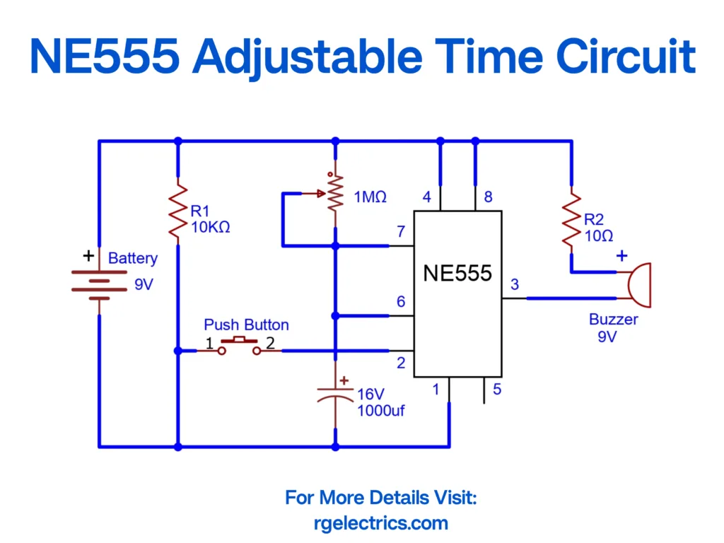 ne555 adjustable time circuit