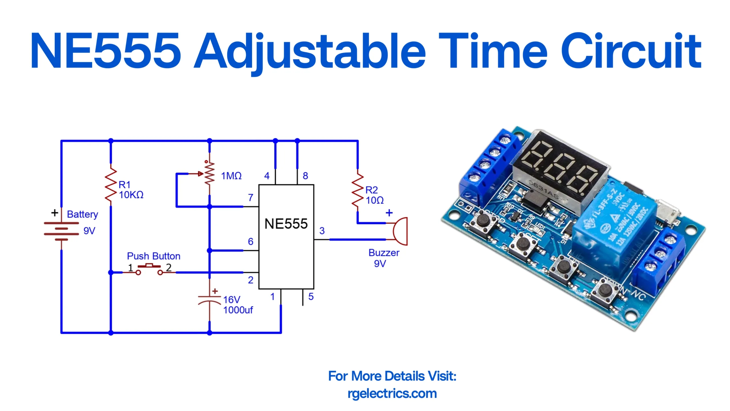 ne555 adjustable time circuit diagram