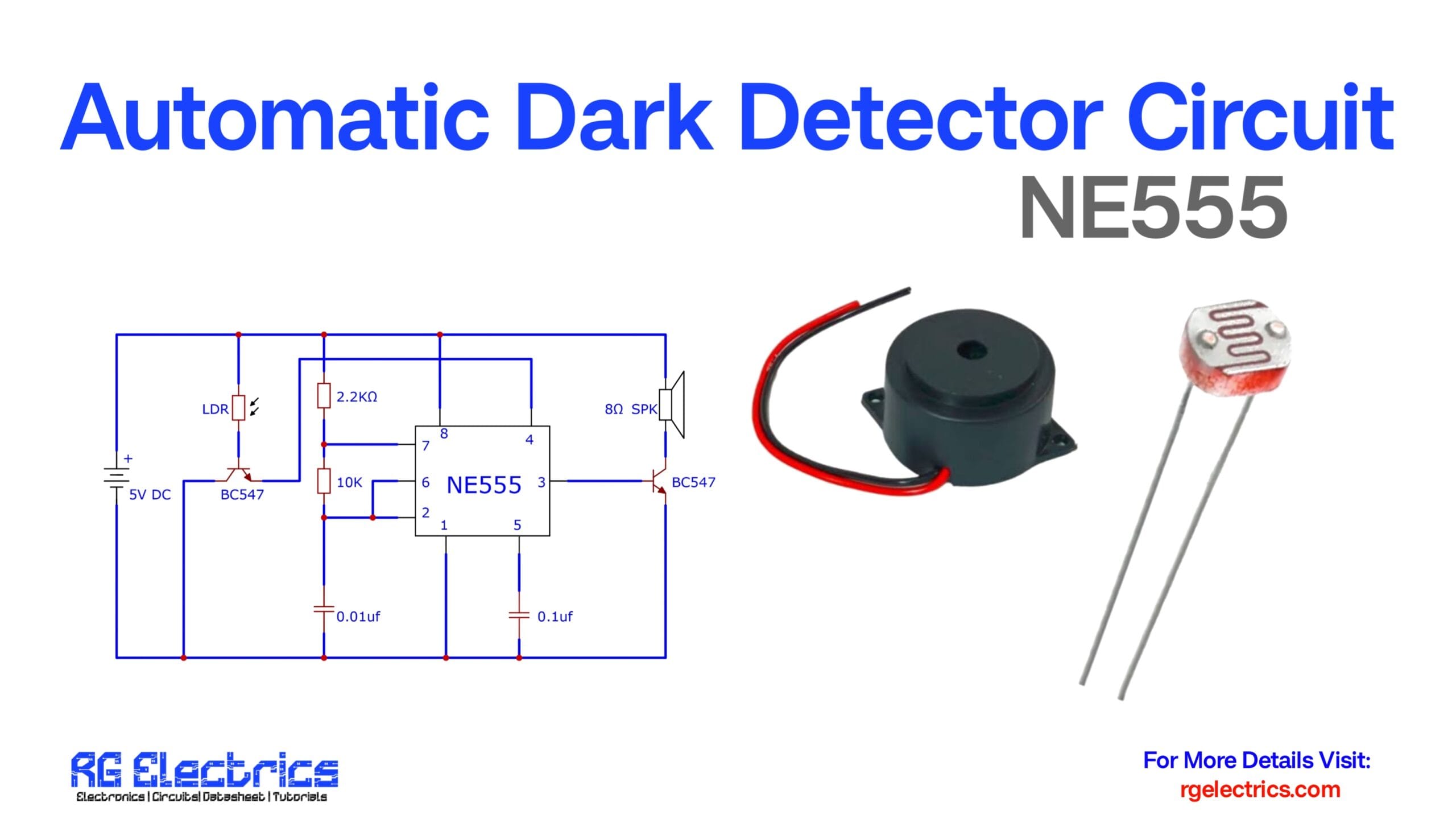 automatic dark detector circuit ne555
