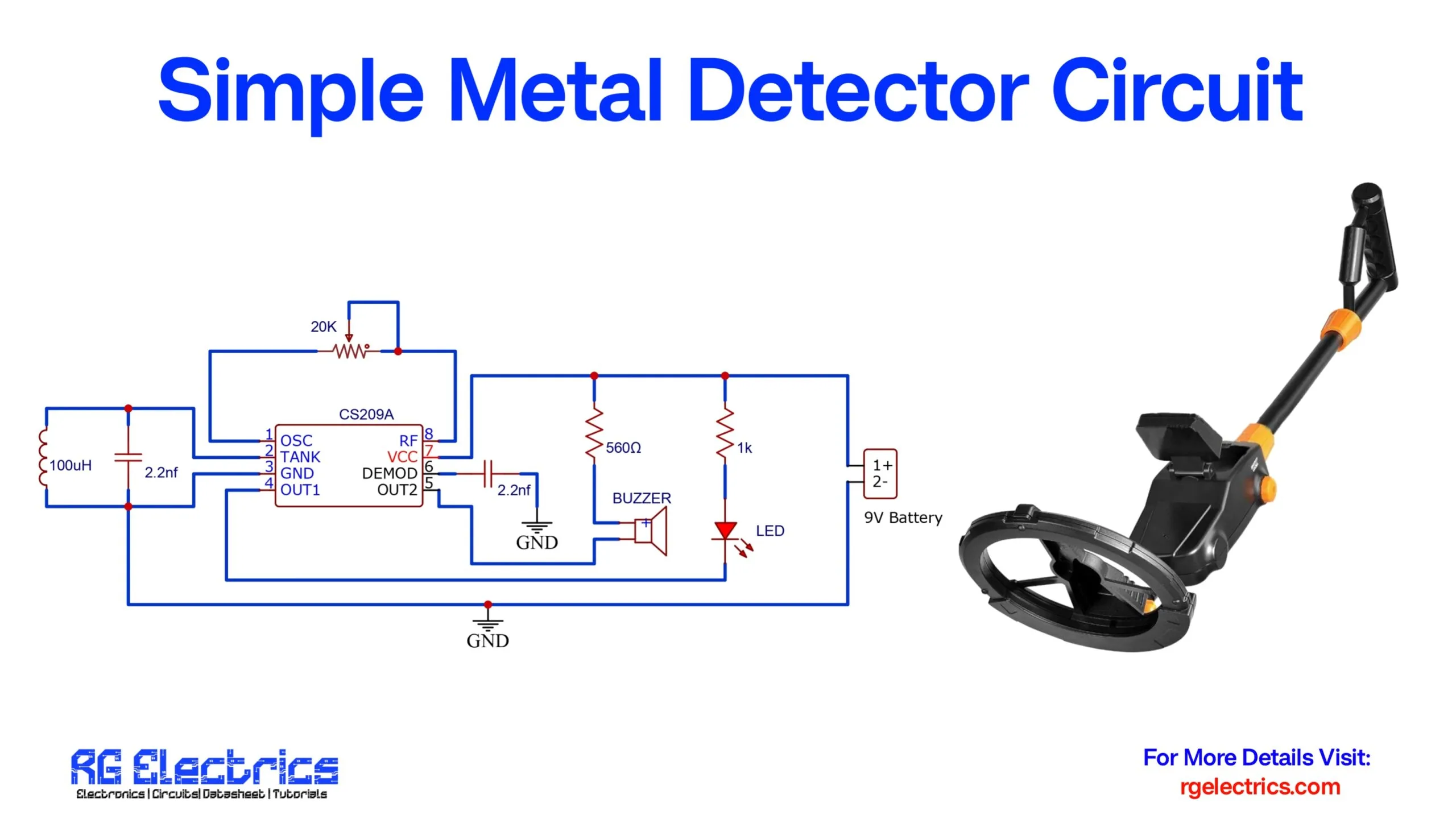 metal detector circuit CS209A