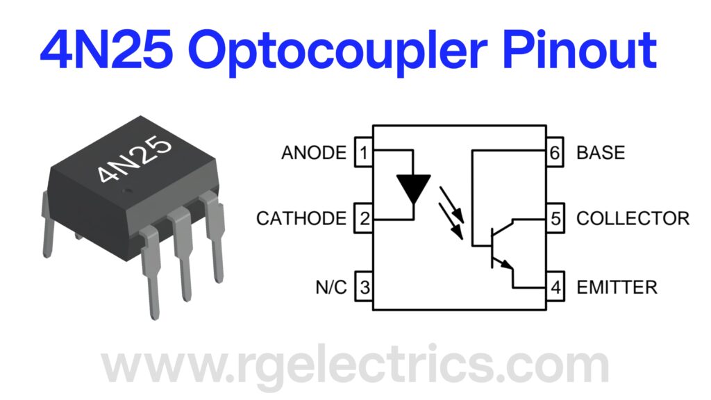 4N25 Optocoupler Pinout