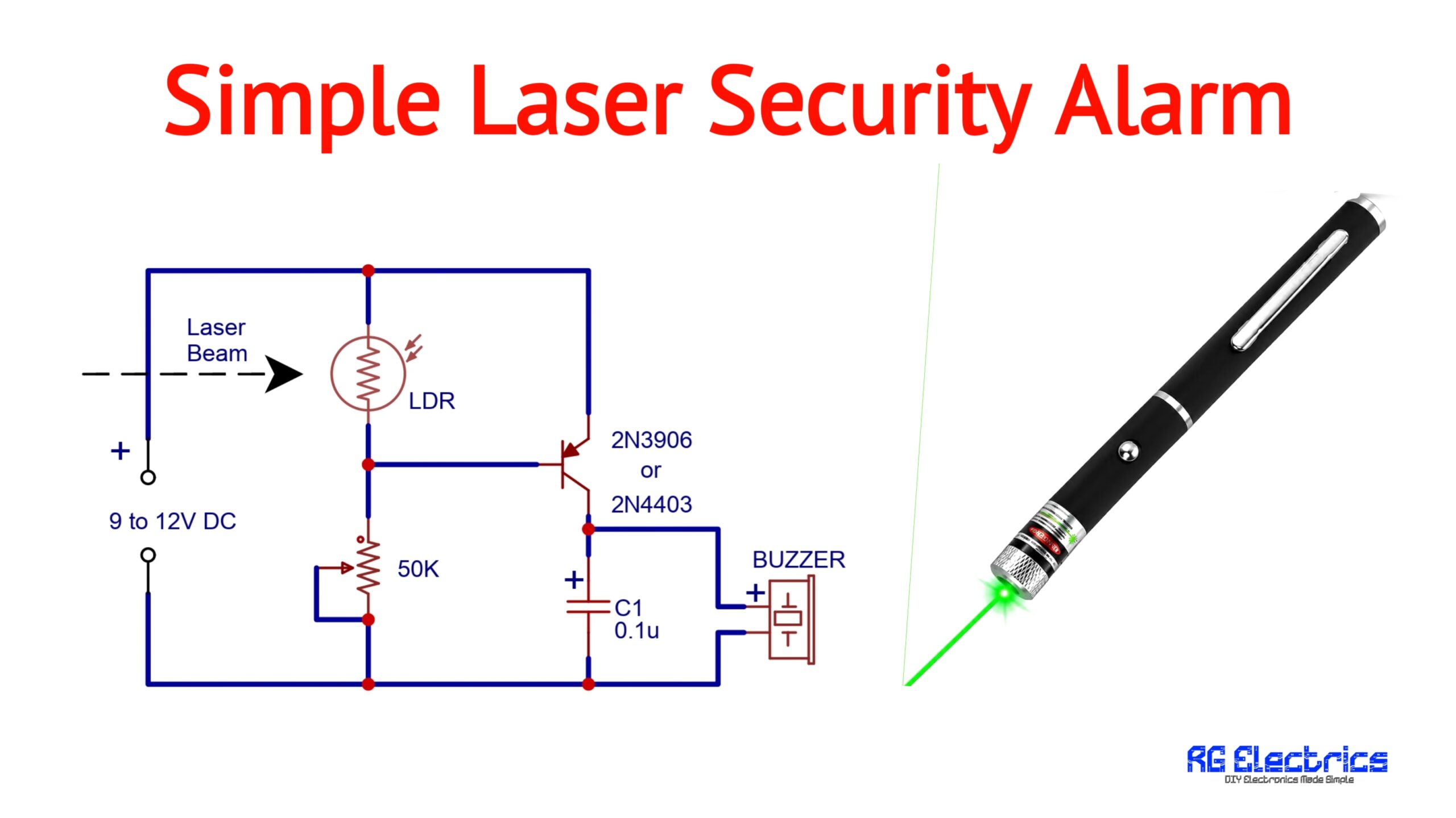simple laser security alarm circuit